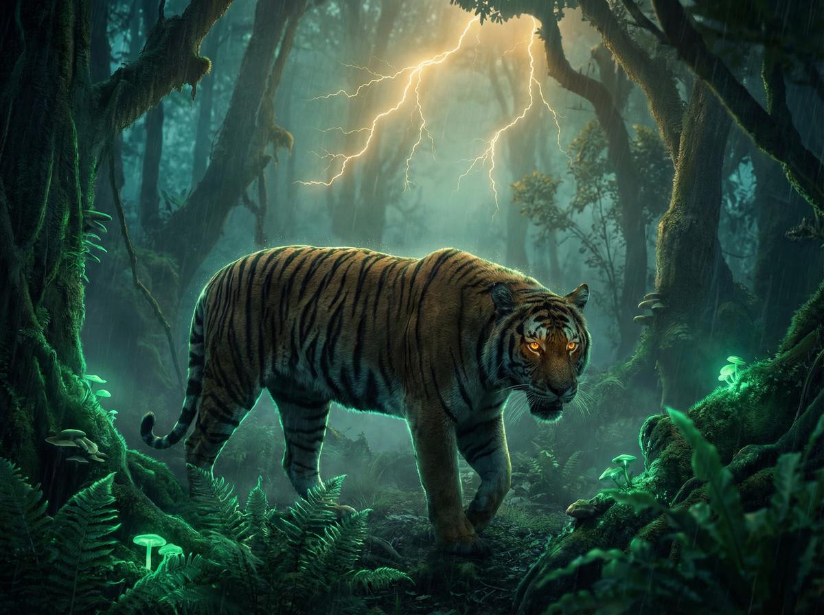 妻社-孟加拉虎丛林狩猎视频